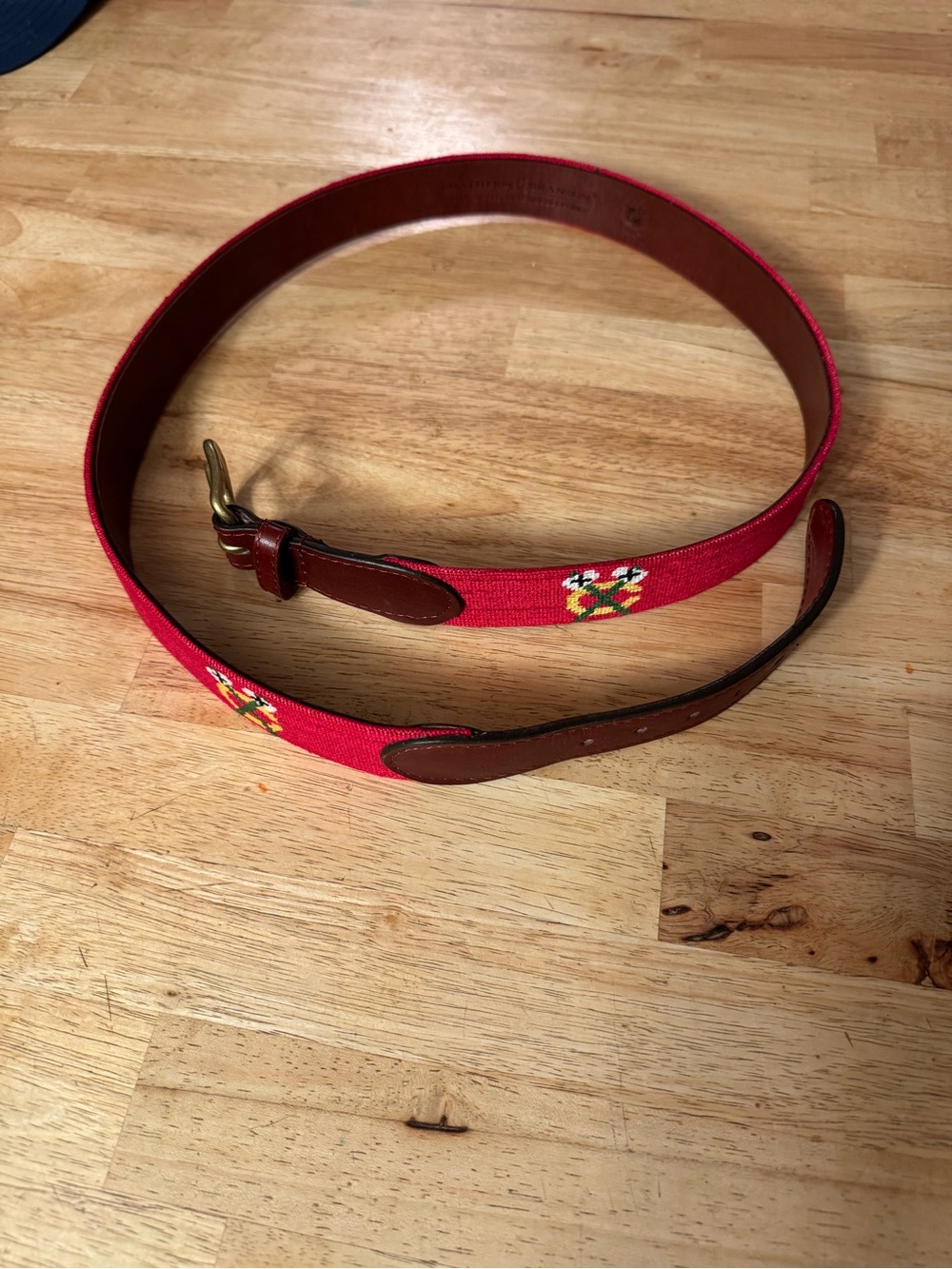 Smathers & Branson Chicago Blackhawks needlepoint belt